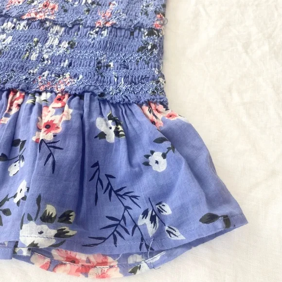 ASTR The Label Anais Floral Smocked Dress Tiered Blue - Picture 5 of 16